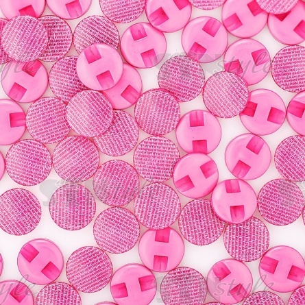 Пуговица пластиковая на полуножке, размер 20L, цвет фуксия с блестками фото 3