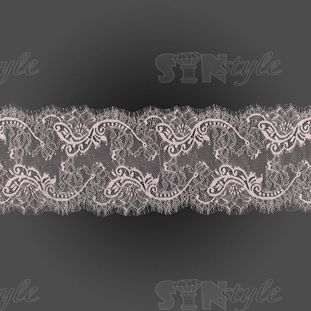 Кружево "Французское", ширина 170 мм, цвет грязно-розовый, длина 3 метра фото 2