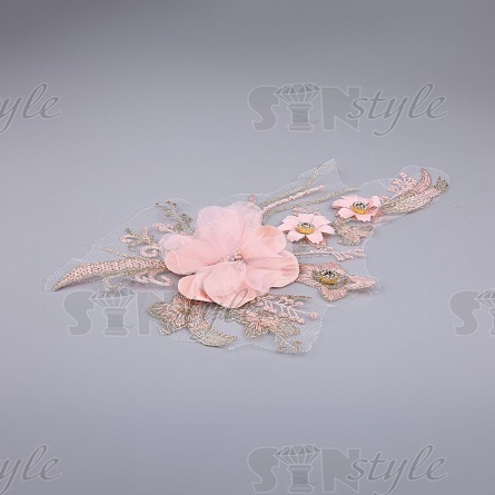 Аппликация кружевная пришивная на сетке, размер 175х295 мм фото 2