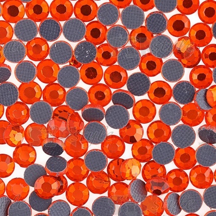 Стразы термоклеевые стеклянные SS16, форма круг, цвет оранжевый (918), 1440 шт/уп фото 2
