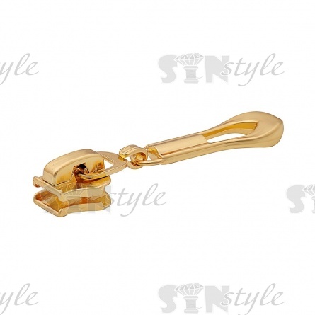 Слайдер для молнии, спираль, тип 5, золото  фото 2