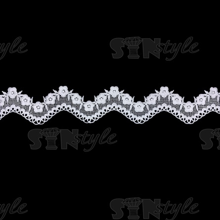 Кружево ажурное матовая нить, ширина 55 мм, цвет белый, намотка15 ярдов фото 1