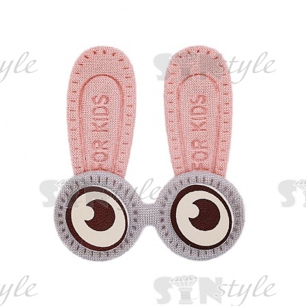 Аппликация 3D "Ушки", цвет серый+грязно-розовый, размер 43х50 мм фото 1