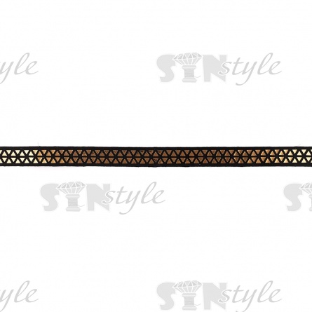 Отделочная тесьма с объемным тиснением фольгой, ширина 20 мм, черная основа с золотой фольгой, намотка 10 ярдов фото 2