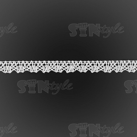 Кружево вязаное плетеное, ширина 17 мм, цвет белый, намотка 15 ярдов фото 2