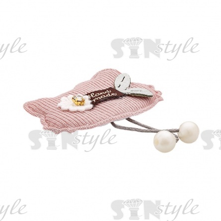 Аппликация 3D "Котик", цвет грязно-розовый, размер 55х70 мм фото 2