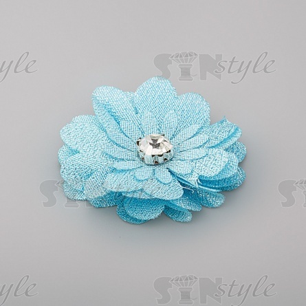 Цветочки декоративные, цвет синий, размер 40 мм,  фото 2