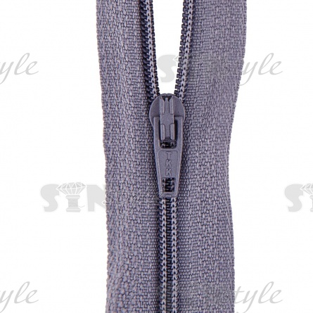 Молния спираль, тип 3, неразъемная, длина 20 см, цвет 319 (серый), "простой" бегунок фото 2