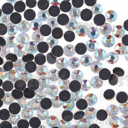 Стразы термоклеевые стеклянные SS20, форма круг, цвет радужный (голография), 720 шт/уп  фото 1