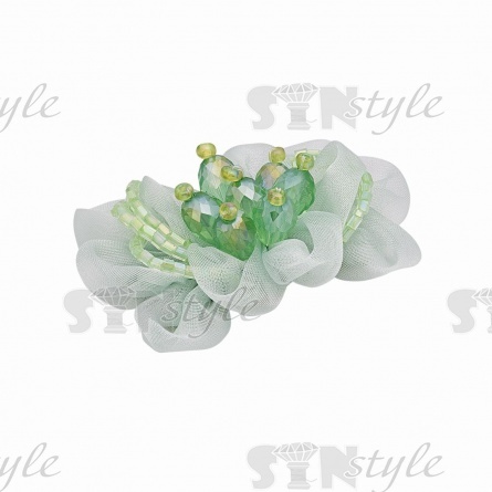 Аппликация с элементами из бисера, цвета мята, размер 70х50 мм фото 2