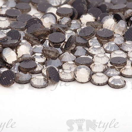 Стразы термоклеевые стеклянные SS16, форма круг, цвет дымчатый (906), 1440  шт/уп фото 3