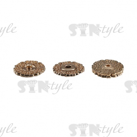 Кнопки пришивные, металлические №8, размер 18 мм, цвет золотой фото 2