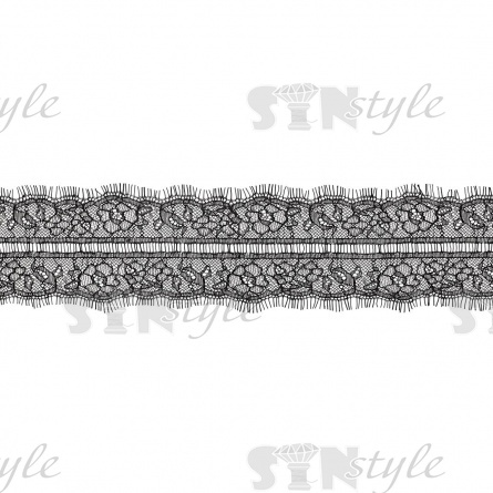 Кружево "Французское", ширина 90 мм, цвет черный, длина 3 метра фото 2