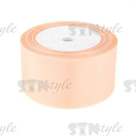 Декоративная лента атласная, ширина 50 мм, длина 25 ярдов, цвет светло-персиковый  (№170) фото 1