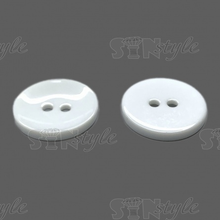 Пуговица пластиковая на два прокола, размер 44L, цвет белый фото 2