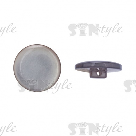 Пуговица пластиковая на ножке, серая перламутровая, 32L фото 1