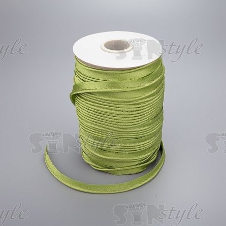 Кант атласный, ширина 10 мм, цвет салатовый (126), намотка 72 ярда фото 1