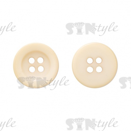 Пуговица пластиковая на четыре прокола, молочная, 40L фото 1