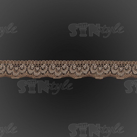 Кружево эластичное, ширина 17 мм, цвет капучино, намотка 100 ярдов фото 2