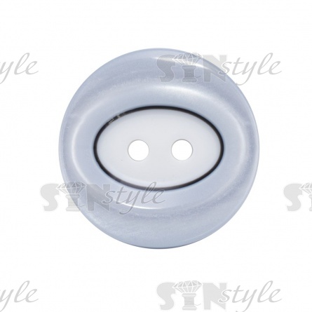 Пуговица пластиковая на два прокола, белая, размер 34L фото 2