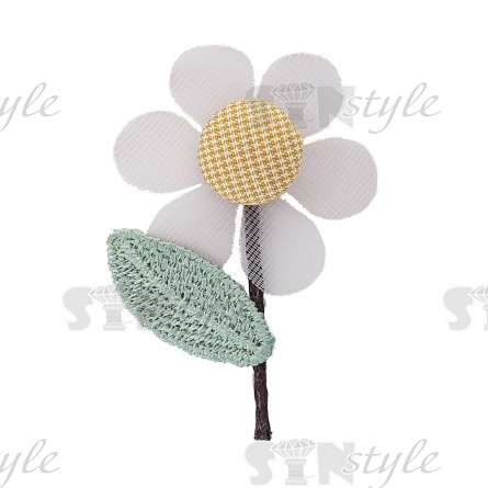 Аппликация 3D "Цветочек", цвет грязно-розовый, размер 30х45 мм фото 1