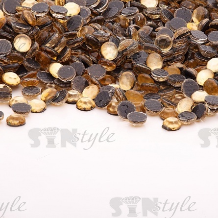 Стразы термоклеевые акриловые SS10, цвет золотистый, 500 гр/уп фото 1