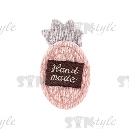 Аппликация 3D "Ананасик", цвет грязно-розовый, размер 20х35 мм фото 1