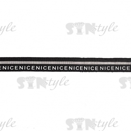 Резинка декоративная, ширина 20 мм, цвет черный/серебро фото 2