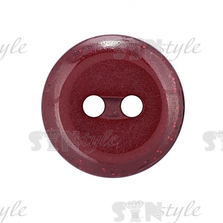 Пуговица пластиковая на два прокола, 20L, цвет бордо фото 2