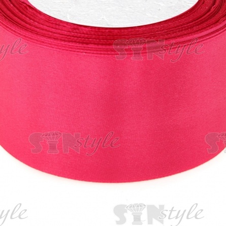 Декоративная лента атласная, 50 мм, длина 25 ярдов, цвет темно-розовый (№089) фото 2