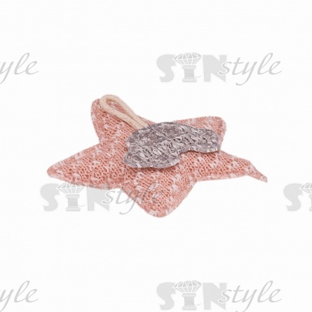 Аппликация 3D "Звездочка",цвет грязно-розовый+серый, размер 45х45 мм фото 2