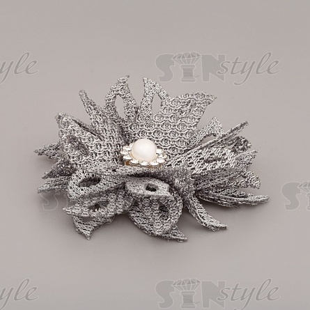 Цветочки декоративные, цвет серый, размер 40 мм,  фото 2