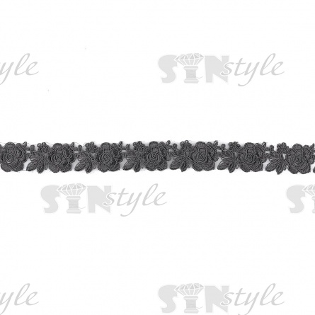 Кружево гипюр, нежная тонкая цветочная гирлянда с резными краями, ширина 40 мм намотка 10ярд фото 2