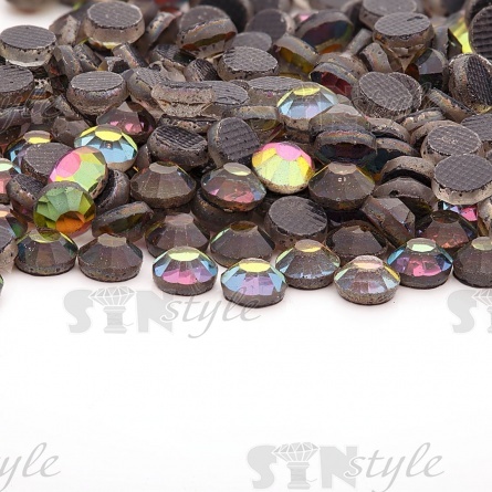 Стразы термоклеевые стеклянные SS16, форма круг, цвет розовый радужный (голография) (940), 1440 шт/уп фото 3