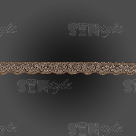 Кружево эластичное, ширина 17 мм, цвет капучино, намотка 100 ярдов фото 1