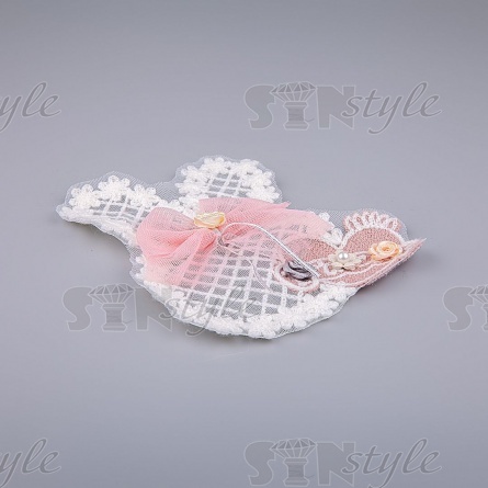 Аппликация на сетке пришивная "Зайчик", размер 140 мм х 150 мм фото 3