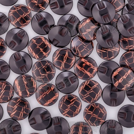 Пуговица пластиковая на полуножке, размер 24L, цвет темно-коричневый с прожилками фото 3