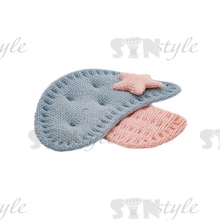 Аппликация 3D "Грибок", цвет грязно-розовый+серый, размер 35х30 мм фото 2