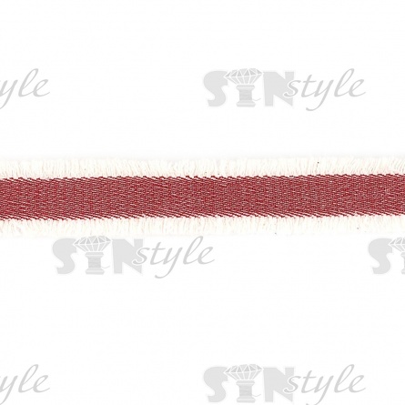 Декоративная тесьма букле с бахромой, цвет красный, ширина 30 мм, намотка 45 ярдов фото 1