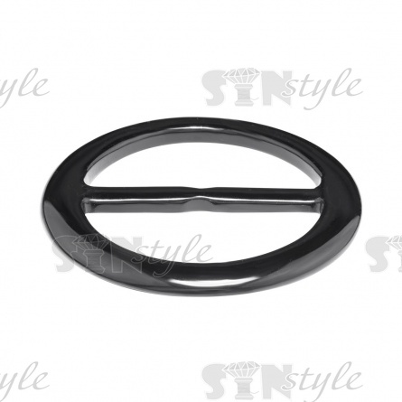 Пряжка пластиковая двухщелевая, внутренний размер 47 мм, цвет черный фото 2