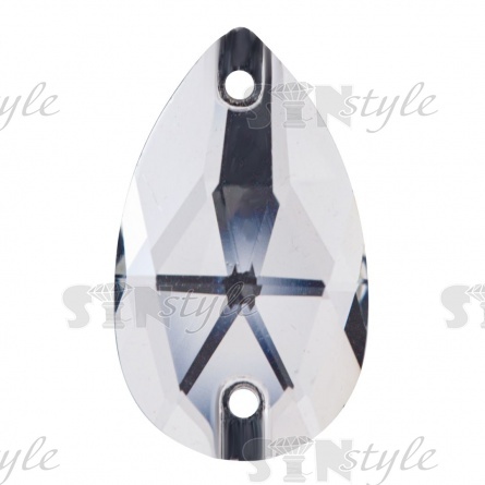 Стразы пришивные стеклянные Капля, цвет белый прозрачный , размер 13*22 мм фото 1