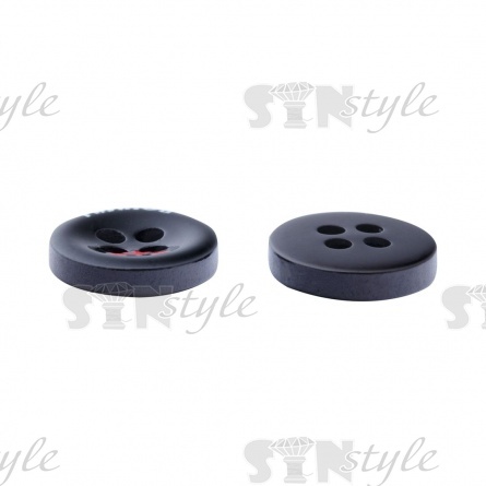 Пуговица пластиковая на четыре прокола, размер 18L, цвет черный/малиновый фото 7