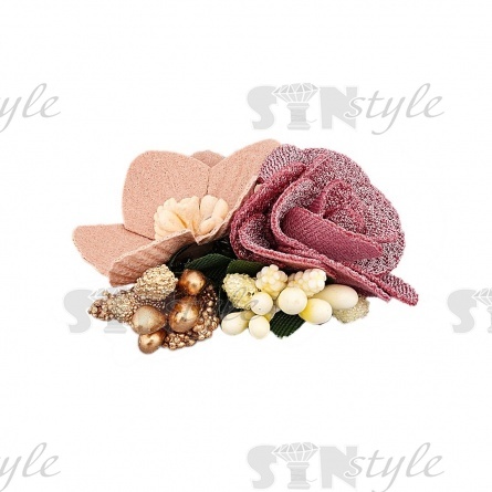 Цветочки декоративные, цвет грязно-розовый, размер 60х60 мм фото 2