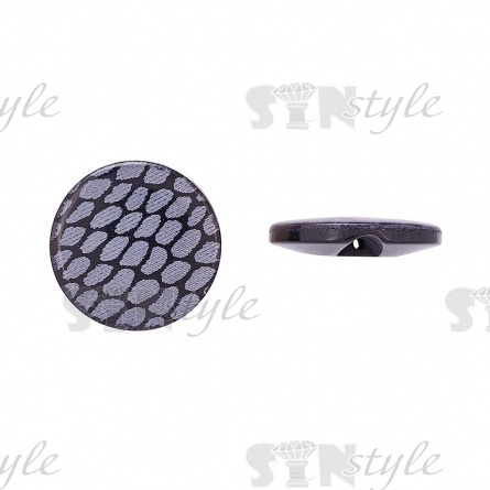 Пуговица пластиковая на полуножке, размер 20L, форма круглая, цвет черный  фото 1