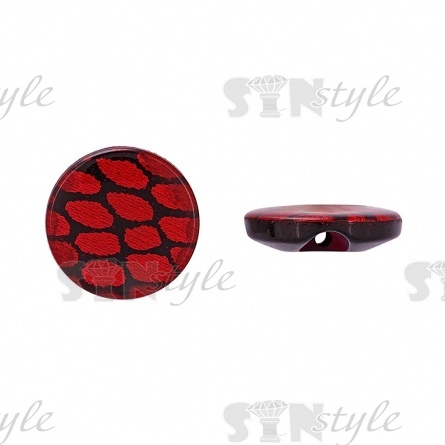 Пуговица пластиковая на полуножке, размер 20L, форма круглая, цвет бордовый  фото 1