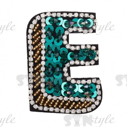 Аппликация с элементами из бисера и страз "LOVE", высота 60 мм фото 5