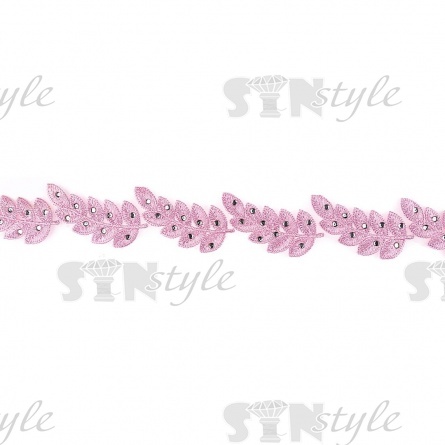 Листочки из капроновой ленты, ширина 35 мм, намотка 20 ярдов, цвет розовый (№ 24)  фото 2