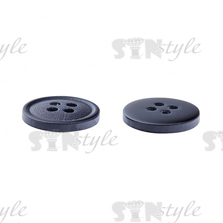 Пуговица пластиковая на четыре прокола, размер 24L, цвет черный фото 3