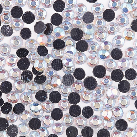 Стразы термоклеевые акриловые SS16, цвет прозрачный радужный (голография), AB 500гр/уп фото 3