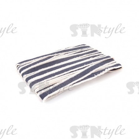 Декоративная тесьма букле с бахромой, цвет темно-синий, ширина 30 мм, намотка 45 ярдов фото 2